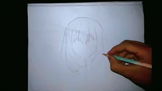 Cute Anime Girl Drawing | My first Drawing | Anime Carecter Drawing #art #drawing#anime#animedrawing