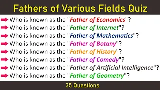 Fathers of Various Fields | #GK | Important General Knowledge Questions for Competitive Exams