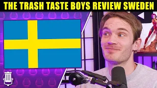 Trash Taste Reviews Sweden in front of Pewdiepie