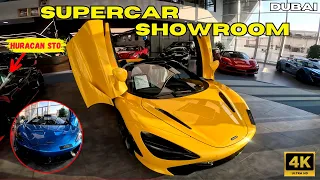 $XX.000.000 SUPERCAR SHOWROOM IN DUBAI - WALKTHROUGH 4K (McLaren 620R, 720S, Huracan STO, 812 GTS)