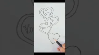 How to draw love heart with A❤️F #shorts