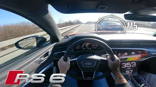 1001HP AUDI RS6 MTM | +352KMH POV DRIVE on AUTOBAHN chasing BMW M5 | GERCollector