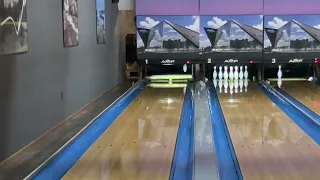 Bowling a game with twister pins