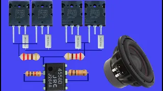 How to Ultra Powerful Amplifier Bass with 4 Transistor, 4558 IC, DIY Ultra Powerful Amplifier