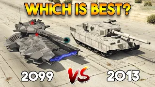 GTA 5 ONLINE : 2013 RHINO TANK VS 2099 FUTURE TANK (WHICH IS BEST?)