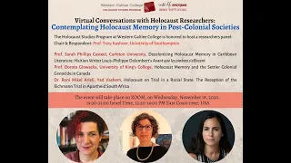 Contemplating Holocaust Memory in Post-Colonial Societies