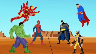 Evolution of HULK, Spider-Man, Iron Man Vs Team BATMAN, Superman, Wolverine | SUPER HEROES ANIMATION