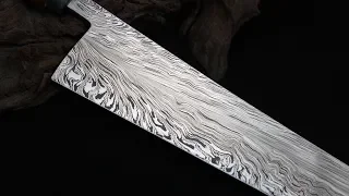 REMAKING my first kitchen knife 1,5 years later ~ Japanese DAMASCUS Sujihiki