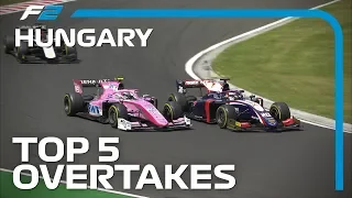 Top 5 Formula 2 Overtakes | 2019 Hungarian Grand Prix