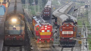 Twin ALCO Diesel TRAINS Arrival & Departures | WDM3D + WDM3A + WDG3A | ALCo SOUNDS | Indian Railways