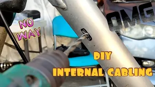 diy external cable routing to internal cable routing, drilling aluminum frame for ICR