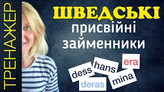 Присвійні займенники. Тренажер. Шведська мова.