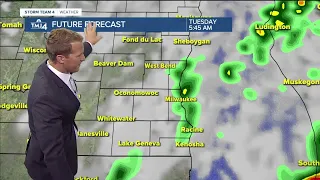 Mostly cloudy skies, stray showers possible for Monday