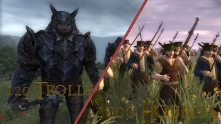 120 Trolls VS 2000 Hobbits - The Third Age Total War - Divide and Conquer