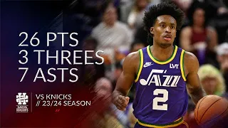 Collin Sexton 26 pts 3 threes 7 asts vs Knicks 23/24 season