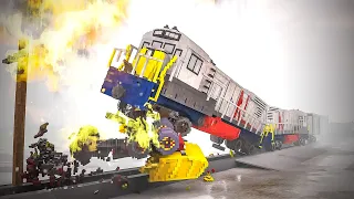 Train vs Explosive Cars | Teardown