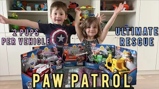 PAW PATROL ULTIMATE RESCUE! LINCOLN & SOPHIAH OPEN & PLAY! 2 PUPS PER VEHICLE IN THESE NEW VEHICLES!