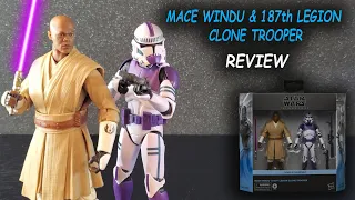 Mace Windu & 187th Legion Clone Trooper (Star Wars Black Series) REVIEW -- Clones of the Republic