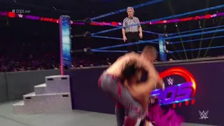 Tyler Breeze - Slingshot Plancha to Samir Singh