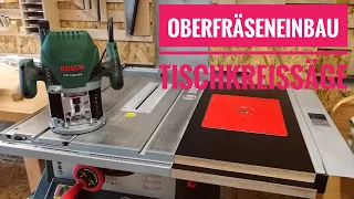 Bosch router POF 1400 installation in table saw PTS 10