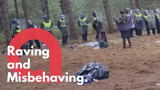 Shocking moment dozens of cops arrived to shut down a huge illegal forest rave | SWNS