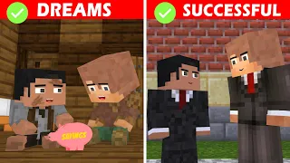 BEGGAR DREAMS BECAME SUCCESSFUL | SAD STORY MINECRAFT ANIMATION MONSTER SCHOOL