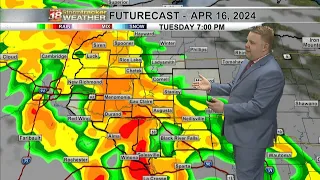 A pleasant Monday ahead; strong low preesure to bring rain, storms, wind Tuesday into Wednesday