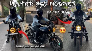 Finally apni Hunter modify krwa li😍 | HJG Minus Ring Headlight | Bar Raiser | JC Road Bangalore