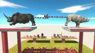 Modern Mammals and Prehistoric Mammals in Tug of war - Animal Revolt Battle Simulator