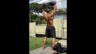 Day 282 FitPro Hawaii Workout-Double 20 kg. Kettlebell Thruster- February 23, 2021, 11:30 am