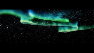 relaxing video of the starry sky the Northern lights Ultrawide 21:9