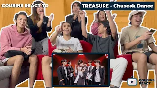 COUSINS REACT TO TREASURE - SPECIAL DANCE CHALLENGE HITS COMPILATION (CHUSEOK ver.)