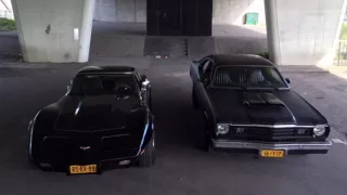 Chevrolet Corvette VS Plymouth Duster. Drag race. Bad to the bone!