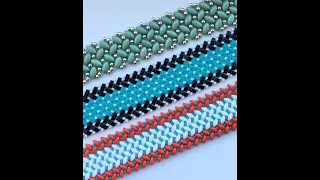 Flat Herringbone with two hole beads