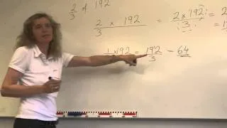 How to find a fraction of a large number, eg 2/3 of 192