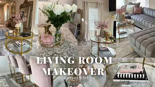 LIVING ROOM MAKEOVER | SOFT PINK GLAM | MINI HOUSE TOUR | KERI CIARA