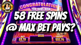 58 free spins at MAX BET on Buffalo Grand Slot Machine