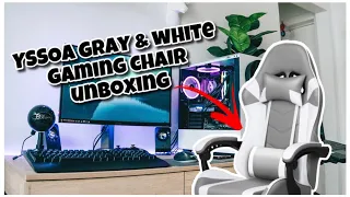 YSSOA gray & white gaming chair unboxing