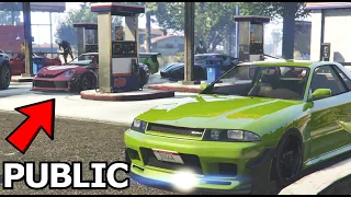 Trying To Do A Car Meet At Every Gas Stations In A PUBLIC GTA Online Session