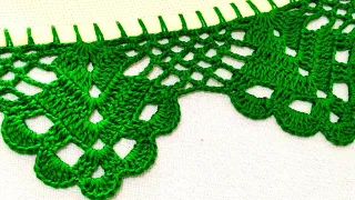 bico/barrado de crochê fácil para pano de prato e toalhas #crochê #barradinho #crocheting