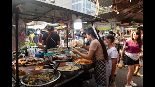 [4K] Walking tour Bangkok local fresh market around Pracha Songkhro 9 Alley on the evening