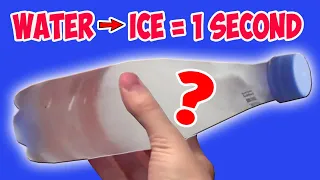Secret to Freezing Water in Seconds. Water Instantly Freezes Inside Bottle