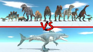 King Shark in Battle with All Dinosaurs - Animal Revolt Battle Simulator