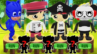 Tag with Ryan Combo Panda vs PJ Masks Catboy vs Fire Chief Ryan vs Pirate Ryan - All Characters