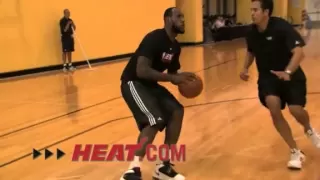 LeBron James practicing for the Miami Heat