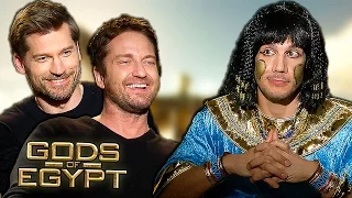 Gods Of Egypt - funny Interview Gerard Butler, Nikolaj Coster-Waldau