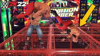 100 FINISHERS THROUGH HELL IN A CELL ROOF! - WWE 2K22