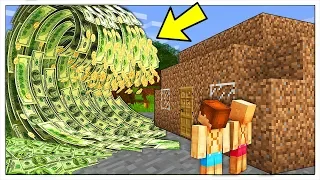 GIANT MONEY WAVE VS POOR NOOB HOUSE! - Minecraft