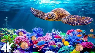 3 HRS of 4K Turtle Paradise   Undersea Nature Relaxation Film + Piano Music by Healing Soul