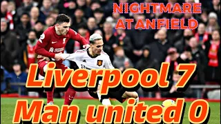 Liverpool vs MU || nightmare at anfield || red devil fell || liver 7 - 0 MU || premier league R26